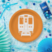 Wit Chicago "L" profiel op Oranje achtergrond Papieren Bordje (Feest)