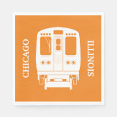 Wit Chicago "L" profiel op Oranje achtergrond Servet (Voorkant)