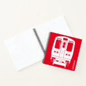 Wit Chicago "L" profiel op rode achtergrond Notitieboek (Binnen)