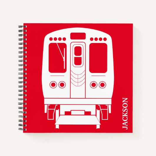 Wit Chicago "L" profiel op rode achtergrond Notitieboek (Voorkant)