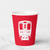 Wit Chicago "L" profiel op rode achtergrond Papieren Bekers (Links)