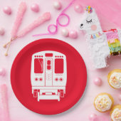 Wit Chicago "L" profiel op rode achtergrond Papieren Bordje (Feest)