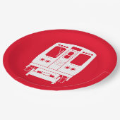 Wit Chicago "L" profiel op rode achtergrond Papieren Bordje (Gekanteld)