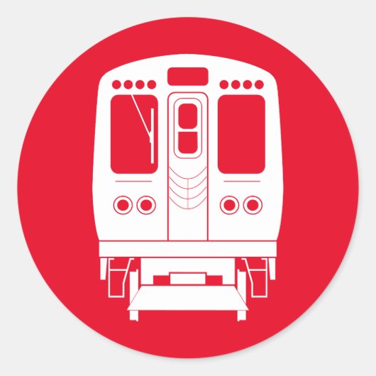 Wit Chicago "L" profiel op rode achtergrond Ronde Sticker (Voorkant)