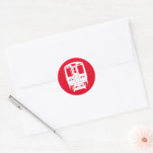 Wit Chicago "L" profiel op rode achtergrond Ronde Sticker (Envelop)