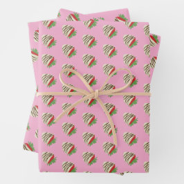 Wit chocolade bedekte aardbei inpakpapier vel