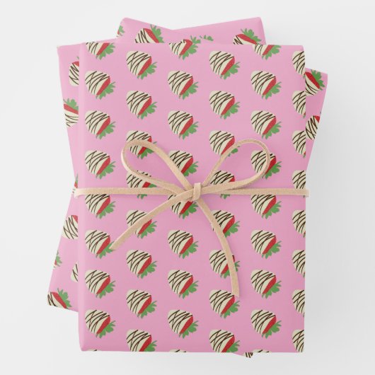Wit chocolade bedekte aardbei inpakpapier vel (In situ)