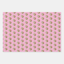 Wit chocolade bedekte aardbei inpakpapier vel