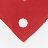 Wit classy polka stippen patroon op feestelijk roo fleece deken (Hoek)