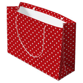 Wit classy polka stippen patroon op feestelijk roo groot cadeauzakje