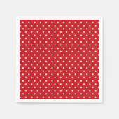 Wit classy polka stippen patroon op feestelijk roo servet (Voorkant)