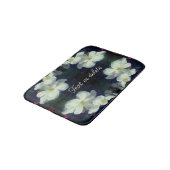 Wit Clematis Bloempaar Abstract gepersonaliseerd Badmat (Gekanteld)