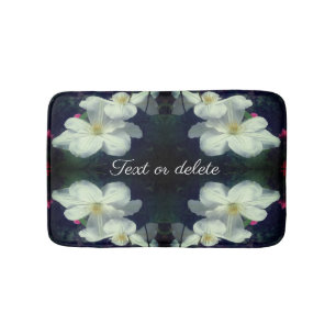 Wit Clematis Bloempaar Abstract gepersonaliseerd Badmat