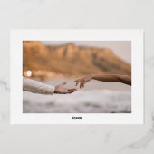 Wit Collage Multi Photo Lijst Save The Date Gold Folie Uitnodiging (Achterkant)