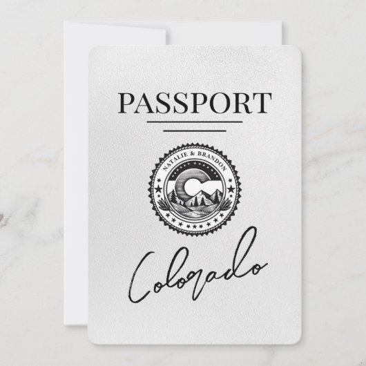 Wit Colorado Passport Save The Date (Voorkant)
