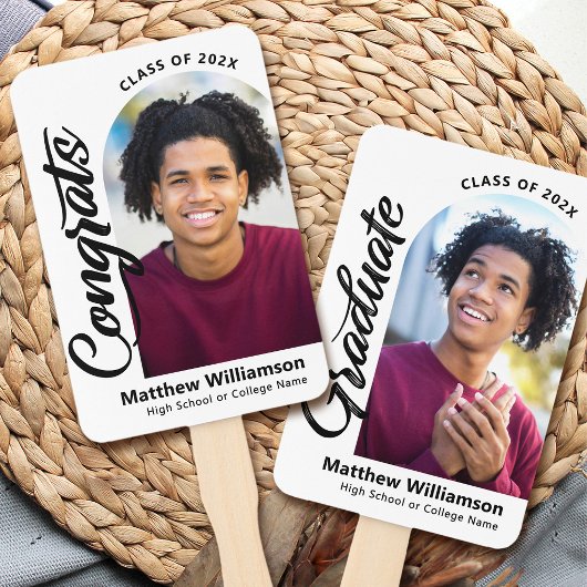 Wit Congrats Afstudeerder 2 Photo Arch Bold Zwart  Handwaaier