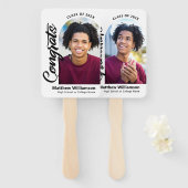 Wit Congrats Afstudeerder 2 Photo Arch Bold Zwart  Handwaaier (Voorkant en achterkant)