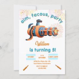 Wit Cool Nerf Wars Party Top Pistool 5e Verjaardag Kaart