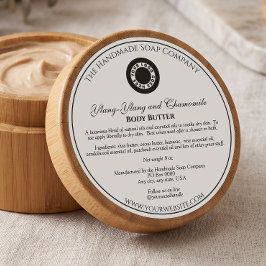 Wit Cosmetica Pot Label met logo in Vintage Stijl