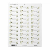 Wit Crème Bloem Bruiloft Retouradres Label (Full Sheet)