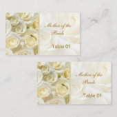 Wit-crème rozen Tafel Plaats kaarten Visitekaartje Plaatskaartje (Voorkant / Achterkant)