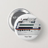 Wit cruiseschip met beschermde deklaag ronde button 5,7 cm (Voorkant /achterkant)