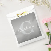 Wit Cursief & Grijs Monogram | Bewerkbare kleuren Bedankzakje (Gezegeld)