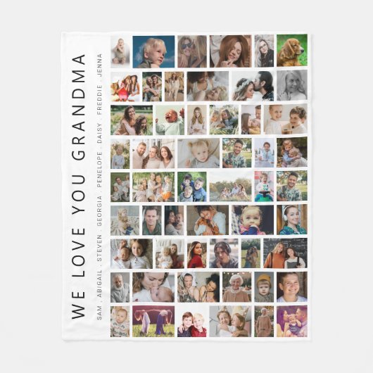 Wit Custom 54 Fotocollage Fleece Deken (Voorkant)