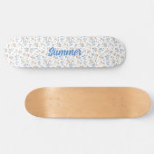 Wit Custom Trendy Wildflower Pattern Persoonlijk Skateboard (Horizontaal)