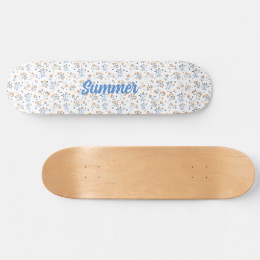 Wit Custom Trendy  Wildflower Pattern Persoonlijk Skateboard (Horizontaal)