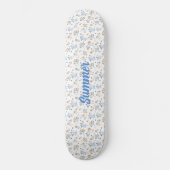Wit Custom Trendy Wildflower Pattern Persoonlijk Skateboard (Voorkant)