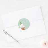wit. Cute Bunny Birthday Bedankt Ronde Sticker (Envelop)