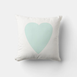 Wit & Cyaan Groen Pastel Hartvorm Ontwerp Kussen