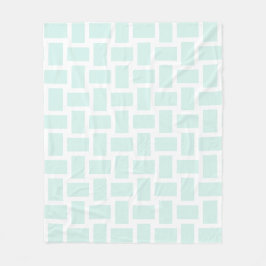 Wit & Cyaan Groen Pastel Weefsel Ontwerp Fleece Deken