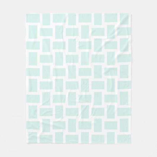 Wit & Cyaan Groen Pastel Weefsel Ontwerp Fleece Deken (Voorkant)