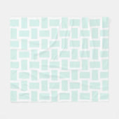 Wit & Cyaan Groen Pastel Weefsel Ontwerp Fleece Deken (Voorkant (Horizontaal))