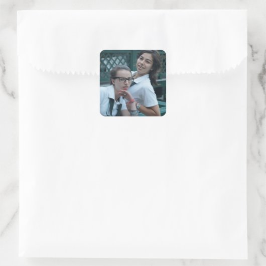 Wit da Fabs Vierkante Sticker (Tas)