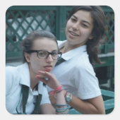 Wit da Fabs Vierkante Sticker (Voorkant)