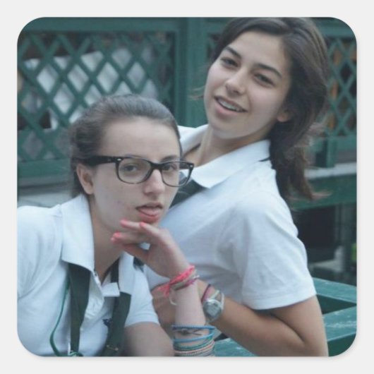 Wit da Fabs Vierkante Sticker (Voorkant)