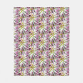 Wit Dahlia Bloem Patroon Natuur Fleece Deken (Voorkant)