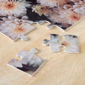 WIT DAHLIA FLORAL ELEGANT LEGPUZZEL (Zijkant)