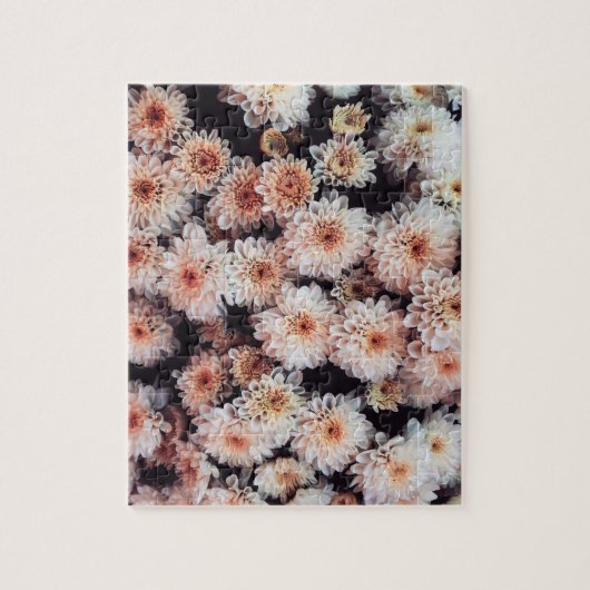 WIT DAHLIA FLORAL ELEGANT LEGPUZZEL (Verticaal)