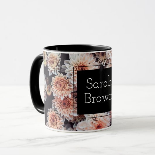 WIT DAHLIA FLORAL ELEGANT MOK (Voorkant links)