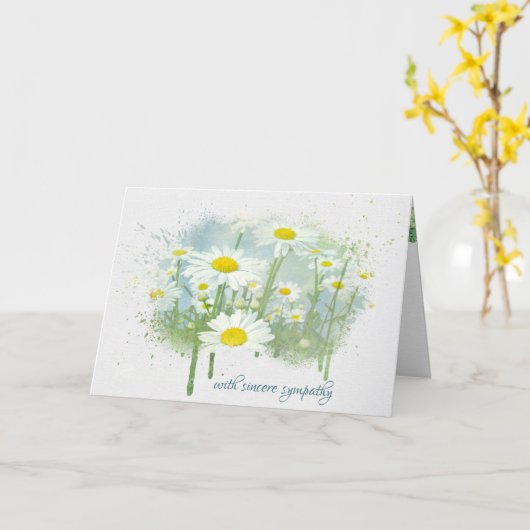 Wit-Daisies veldsympathie Kaart (Gele Bloem)