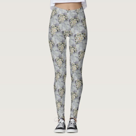 WIT DAISY BOEKET LEGGINGS (Voorkant)