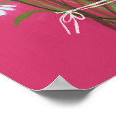 Wit Daisy Boeket op Roze Gouache Schilderkunst Poster (Hoek)