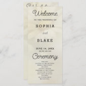 Wit Daisy Bord geel bruiloft programma (Voorkant / Achterkant)