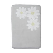Wit Daisy Flower Trio Zilver Grijs Badmat (Voorkant Verticaal)