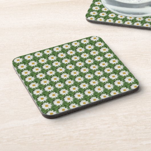 Wit Daisy Plastic Onderzetter (Linkerzijde)