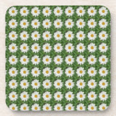 Wit Daisy Plastic Onderzetter (Voorkant)